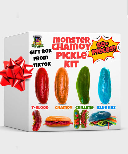 Monster Pickle Kit 60 Piece Gift Box with All 4 Pickle Flavors