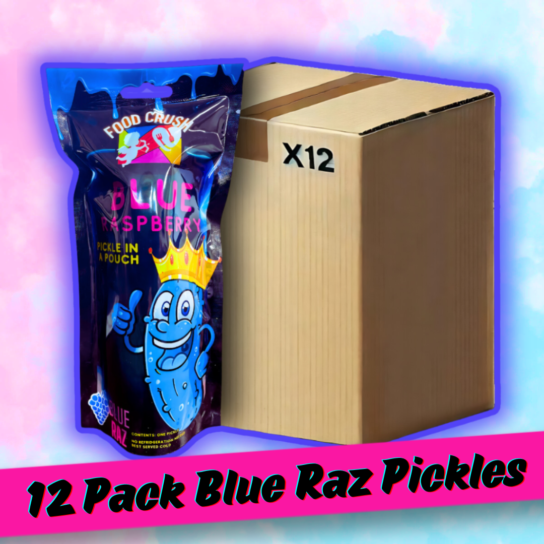 12 Pack Blue Raspberry Pickles ONLY - Wholesale, Bulk, Party Bundle