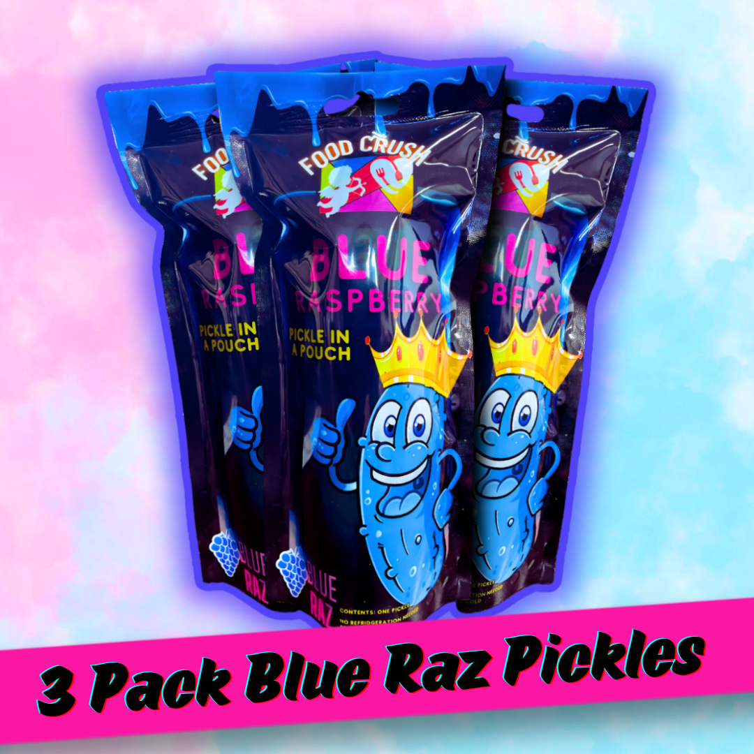 Food Crush Blue Raspberry Pickle in a Pouch 3pk