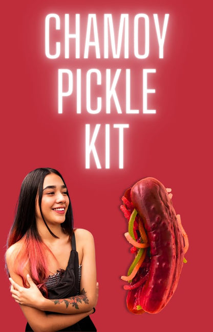 Chamoy Pickle Kit + Cotton Candy Crunch-Tiktok Candy Gift Pouch (13 Pcs)-Birthday Gifts For Teens, Kids From Tiktok w Fruit Roll ups, skwinkles salsagheti Mexican candy snacks Variety Pack by Food Crush
