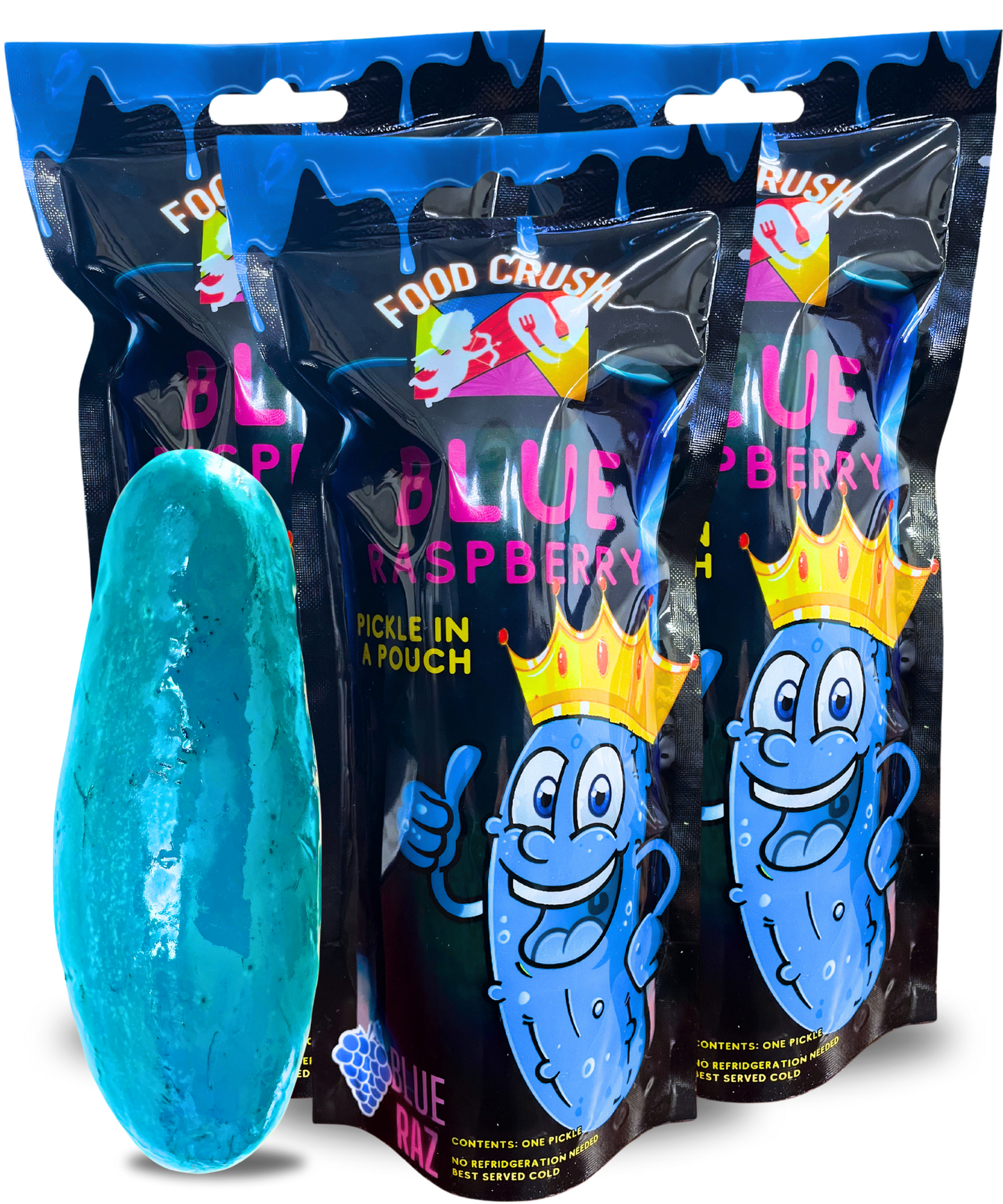 Food Crush Blue Raspberry Pickle in a Pouch 3pk