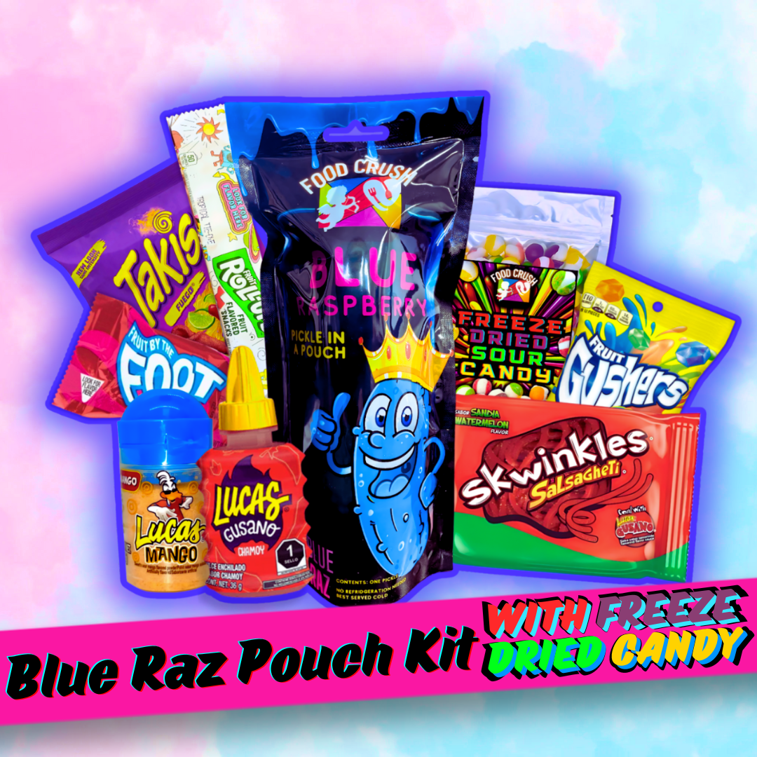 Blue Raz Pickle Kit Pouch w/ 2oz Freeze Dried Sour Candy